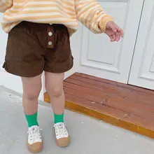 Лидер продаж, вельветовые шорты для девочек осенние шорты для маленьких девочек 2-7 лет