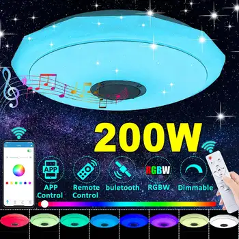 

200W WiFi Modern RGB LED Ceiling Lights Home Lighting APP bluetooth Music Light Bedroom Lamps Smart Dimmable Music Ceiling Lamp