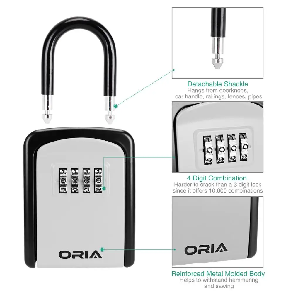 ORIA Password Key Box Outdoor Key Safe Lock Box Decoration Key Code Box Key Storage Lock Box Wall Mounted Password Box