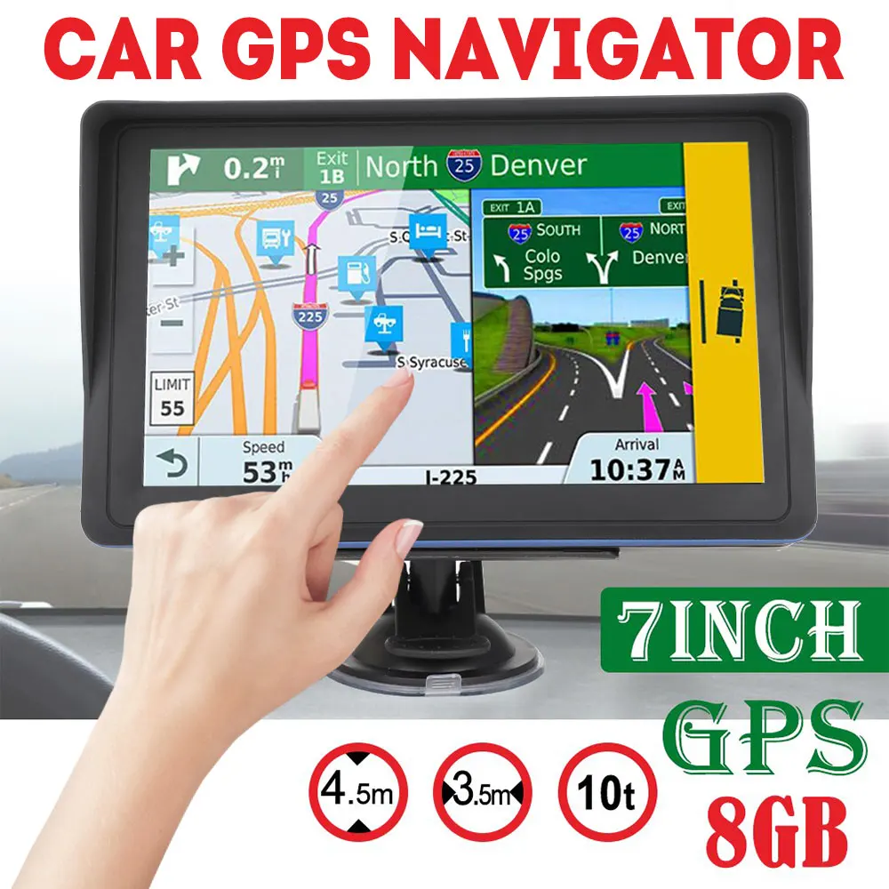 

VEHEMO 7 inch Portable Touch Screen Car GPS Navigator HD Capacitive Screen FM+8G+DDR256M Multimedia Player