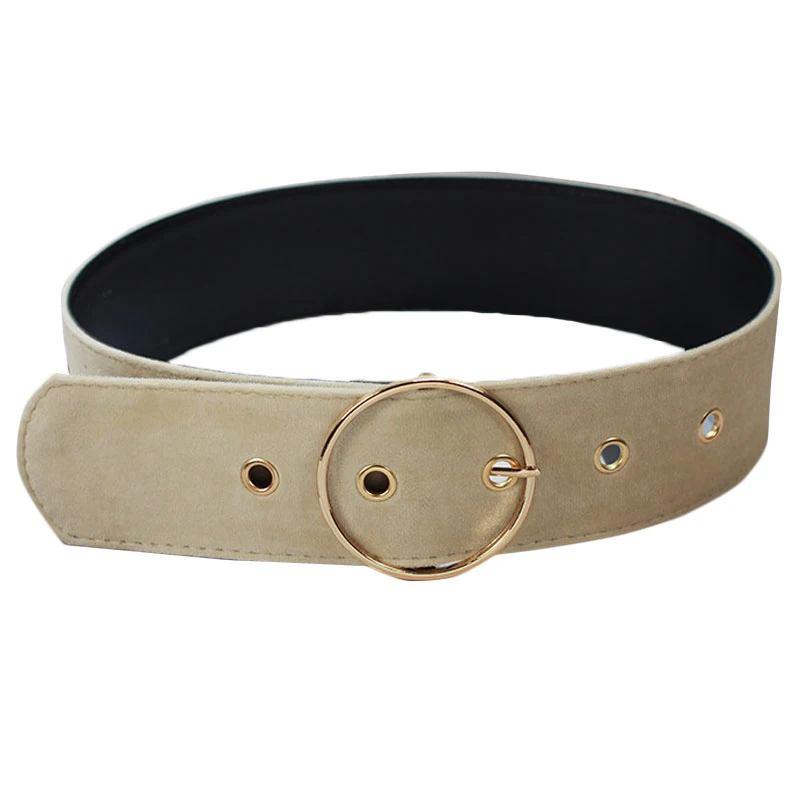 round buckle Винтажный ремень для широкой талии с квадратной пряжкой, декоративные ремни для женщин, пояс с круглой металлической пряжкой, широкий ремень, женские замшевые ремни - Длина: round buckle