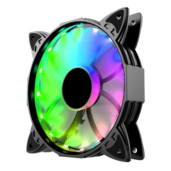 

12cm For PC Cases Durable Computer RGB LED Remote Control Addressable CPU Wireless Accessories ABS Adjustable Cooling Fan Set