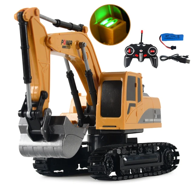 1/24 RC Truck Toys Alloy RC Excavator metal 2.4G Remote Control Bulldozer Model Engineering Car Toy For Boys Kids Christmas Gift 1