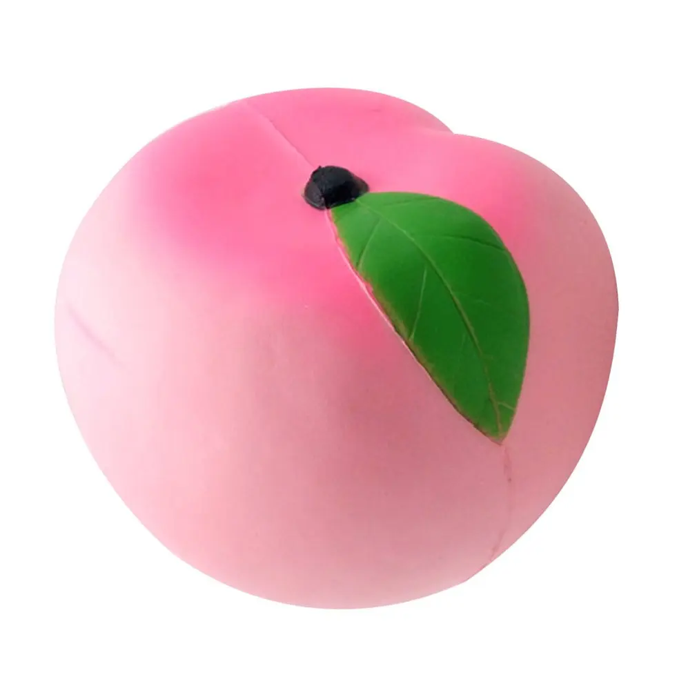 peach Мини-игрушка из искусственной кожи с искусственным мультяшным фруктом, кукла из искусственной кожи, медленно восстанавливающая декомпрессионную игрушку, мягкая игрушка для украшения торта, образец модели - Цвет: peach