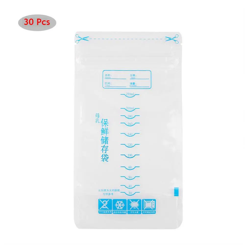 250ml 30pcs 30pcs Breast milk storage bag Baby Food Storage 250ml Disposable Practical and convenient breast milk Freezer Bags - Цвет: 250ml 30pcs