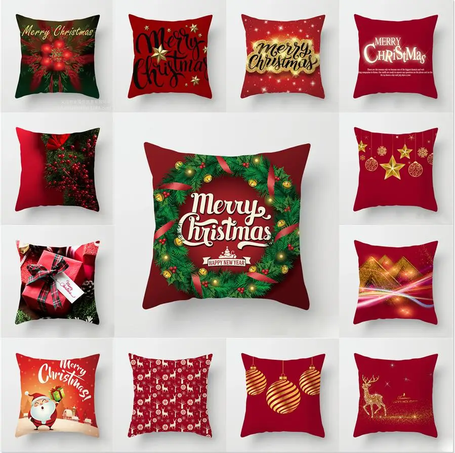 

Christmas Pillow case 45x45 cm Cushion Merry Christmas 2023 Home Decoration Ornaments Navidad Xmas Gift New Year 2022 Gift