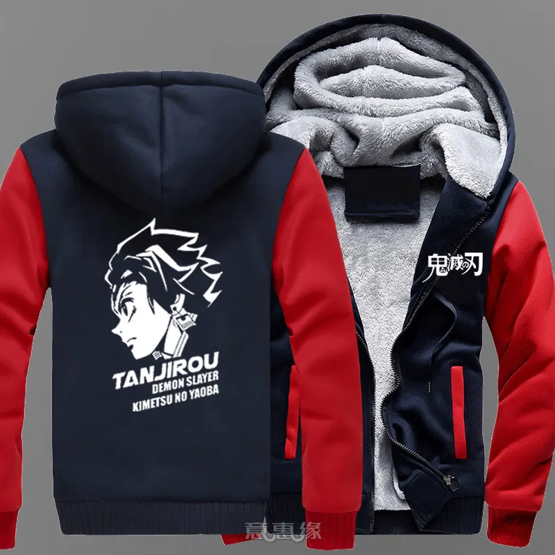 Новые зимние куртки пальто Demon Slayer: Kimetsu no Yaiba hoodie Kamado Tanjirou Kamado Nezuko толстовки с капюшоном на молнии для мужчин
