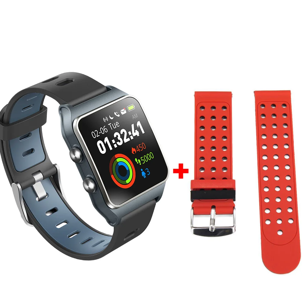 Дропшиппинг Makibes BR3 Strava Smartwatch мужские встроенные gps Смарт-часы IP68 Водонепроницаемый фитнес-трекер монитор сердечного ритма часы - Цвет: gray and red