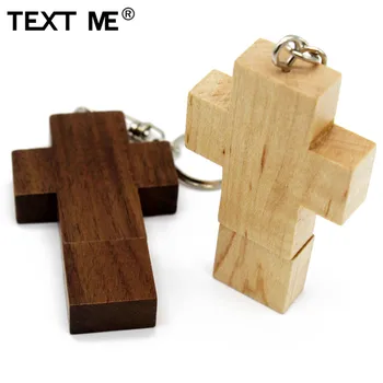 

TEXT ME Maple Walnut wood cross style usb flash drive pen drive 4GB 8GB 16GB 32GB 64GB usb2.0 pendrive