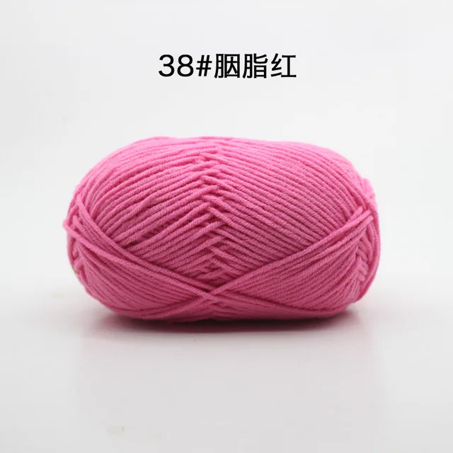 Hot Sale Multi Color Cotton Silk Knitting Yarn Soft Warm Baby Yarn for Hand Knitting thread Supplies 50g/lot No.38 Carmine