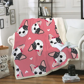 

Pug Fleece Blanket Pet Blanket,Dog Design Reversible Blanket for Kids Boys Girls,Sofa Office Bed Soft Sherpa Blanket Throws