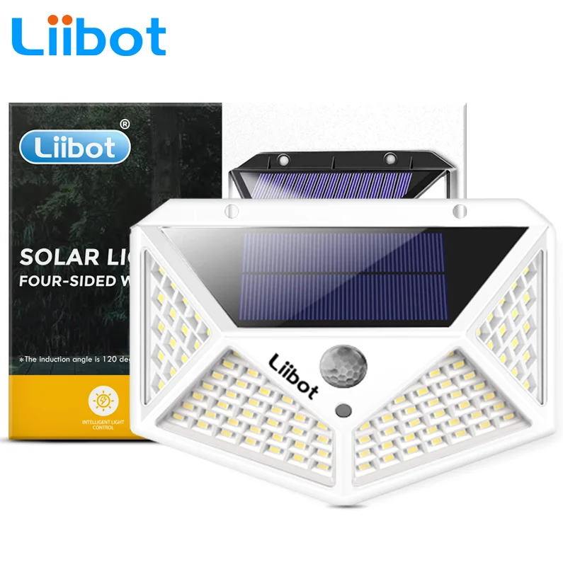 solar bulb 1/2/4/12 Pack Solar Lights Outdoor 100 LED Solar Motion Sensor Lights with 3 Lighting Modes Waterproof Security Lights for wall solar camping lights