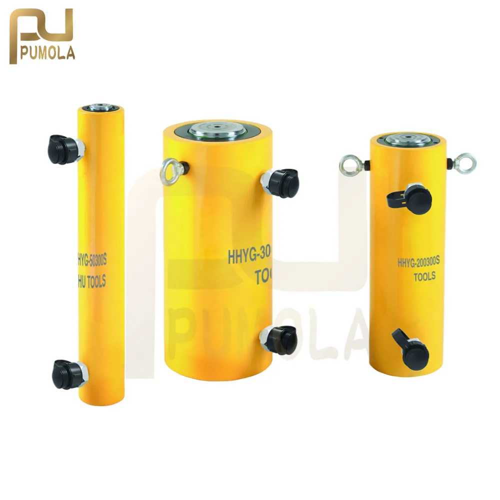 10Ton 20Ton Double Acting Hydraulic Electric  Ram Parts Hollow Plunger Cylinder HHYG-10250S HHYG-10300S HHYG-20250S HHYG-20300S ksrrh 307 double acting center hole hydraulic cylinder