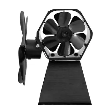 

Heat Self Powered Fireplace Stove Fan 4 Blades Silent for Large Room Wood Log