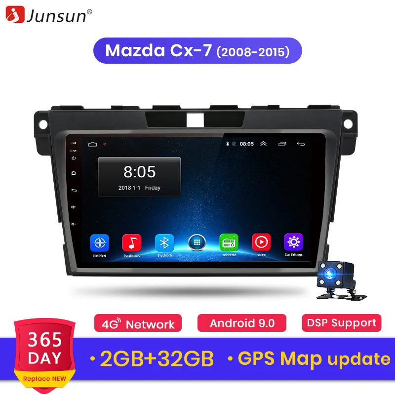 Junsun V1 2G + 32G Android 9 0 DSP автомобильный Радио Мультимедиа Видео плеер навигация gps для