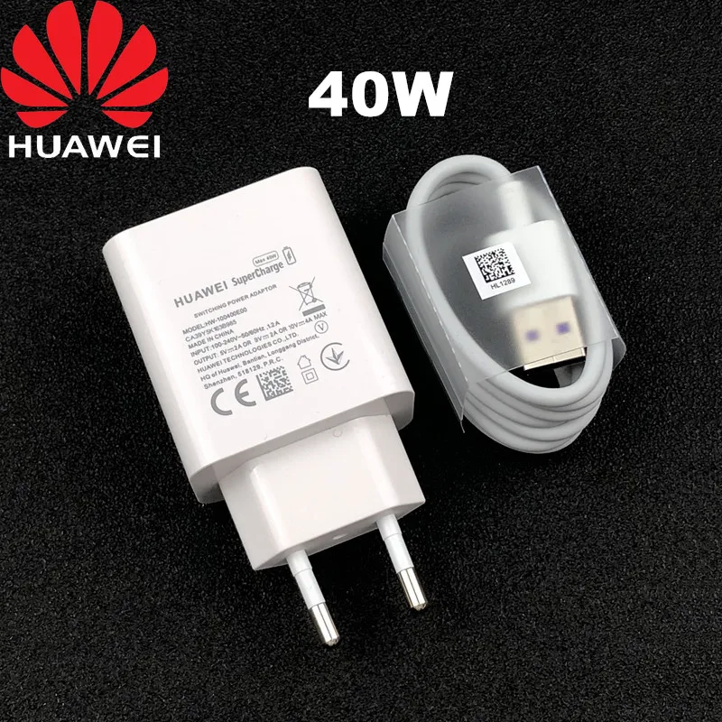 Оригинальное быстрое зарядное устройство Huawei P30 Pro 40 Вт адаптер для суперзарядки 5