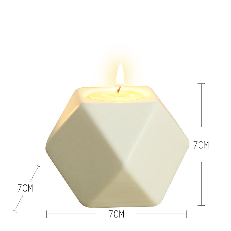 Новинка-белый шестиугольник Керамика Tealight подсвечники Настольный декоративный подсвечник декор дома Свадебные аксессуары украшения