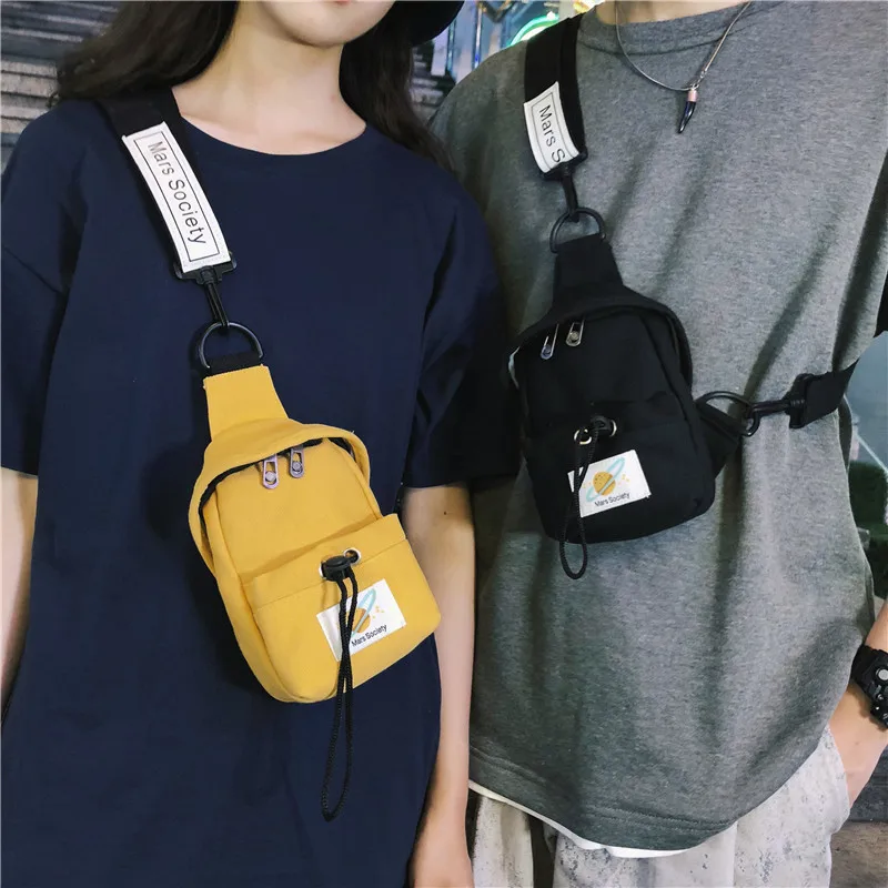 

New Style COUPLE'S Canvas Backpack Men And Women Fashion Multi-functional Chest Pack Korean-style Travel Mini Crossbody Bag