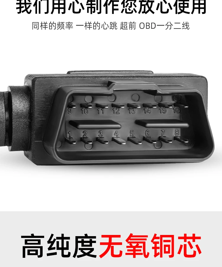 OBD2 1/2 адаптер кабель-удлинитель OBD выносной линией 12V универсальный 16 pin основной разветвителе для автомобильных кабельных систем