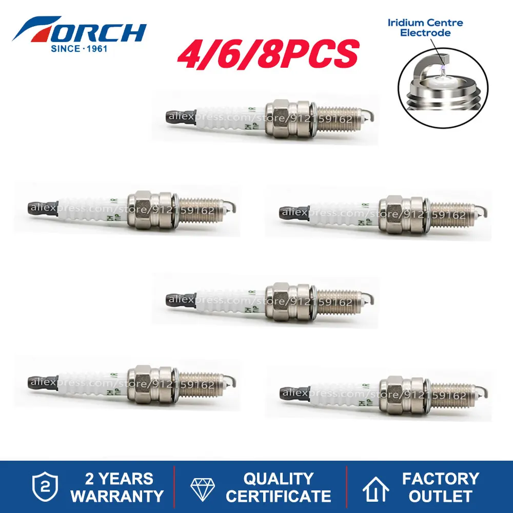 4-8Pcs Iridium Candele Con Terminale Solido Torch Dk9Rtip Sostituire Per Ikr9H8 Ikr9F8 Dcpr9Eix Denso Xu27Epr-U Suzuki 09482-00537
