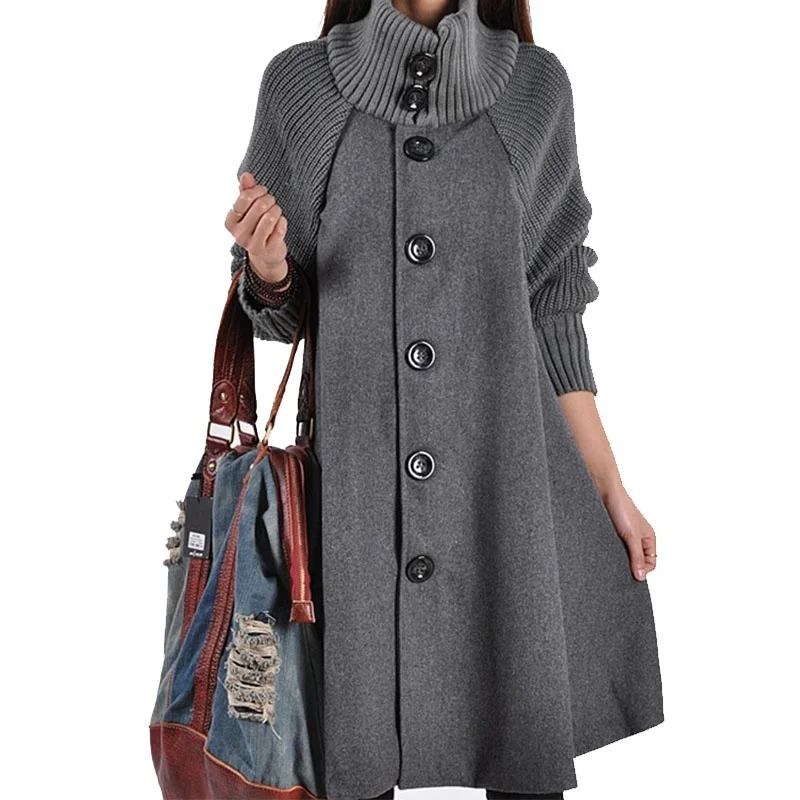 ZOGAA новое зимнее женское модное шерстяное пальто женское повседневное пальто с длинным рукавом Верхняя одежда женское свободное хлопковое пальто
