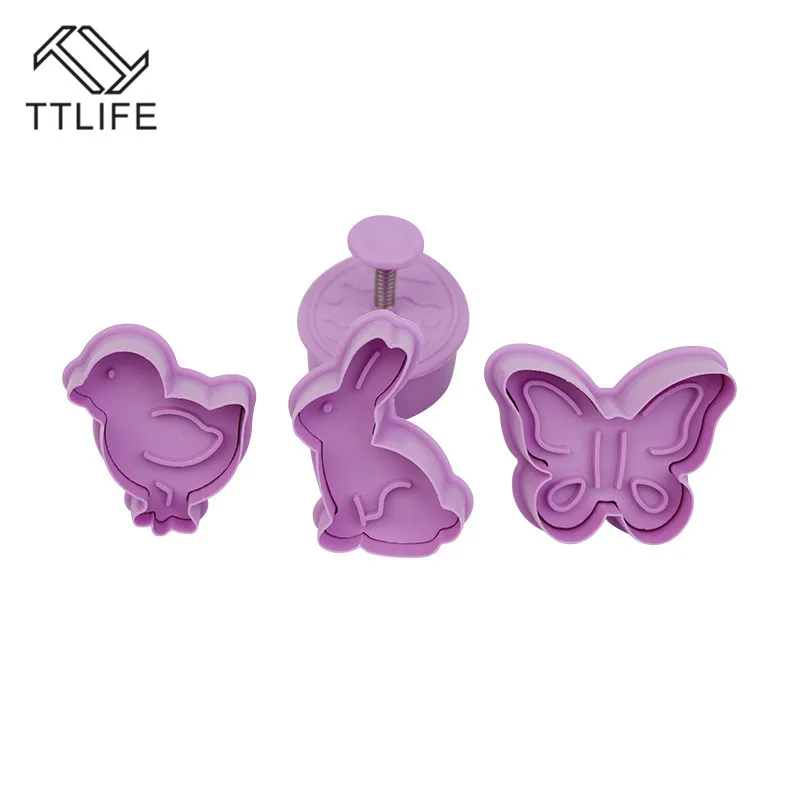 TTLIFE 4 шт. бисквит 3D пластиковый Push-type Рождественский родитель-ребенок набор для работы с мастикой «сделай сам» гончарная форма формочка для печенья инструменты для украшения торта