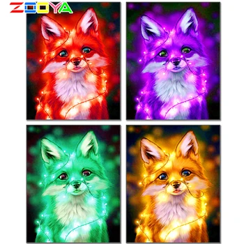 

5D Diamond Painting Animal Fox New Arrivals 3D Diy Crystal Colorful Fox Diamond Embroidery Animal Diamond Mosaic Paintings Er082