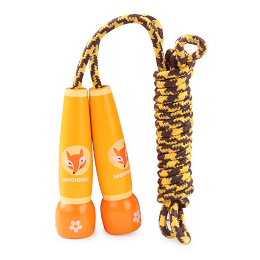 Outdoor&Sport Wooden Cartoon Handle Exercise Fancy Fitness Workout Adjustable Rope Skipping Sports Exercise Cardio Equipment 47