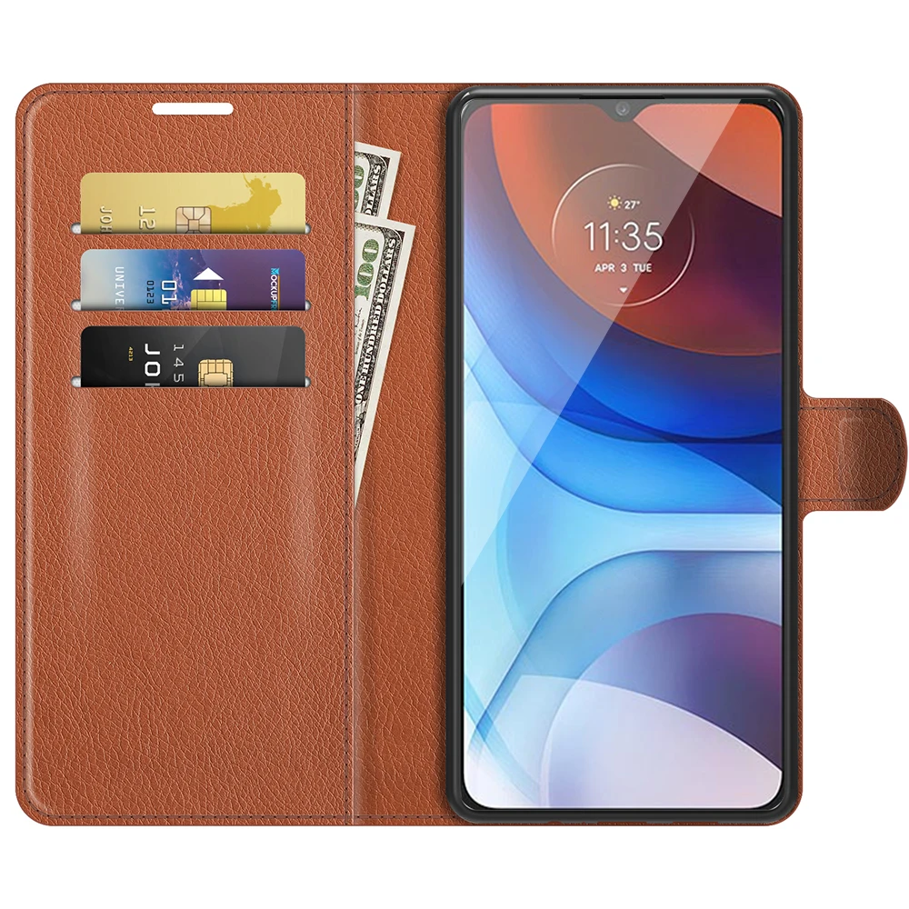 Custodia Portafoglio Per Motorola MOTO E7 POWER - Cover Flip In Pelle Con Slot Carte E Supporto - Nero - 3