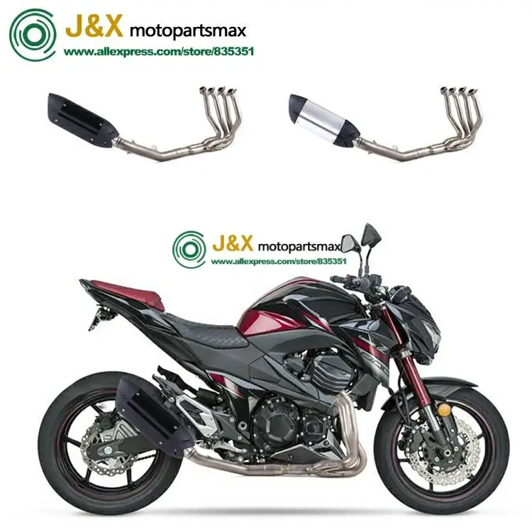 Полная выхлопная система побега без шнуровки для мотоцикла Kawasaki Z800 Модифицированная полная средняя Соединительная труба