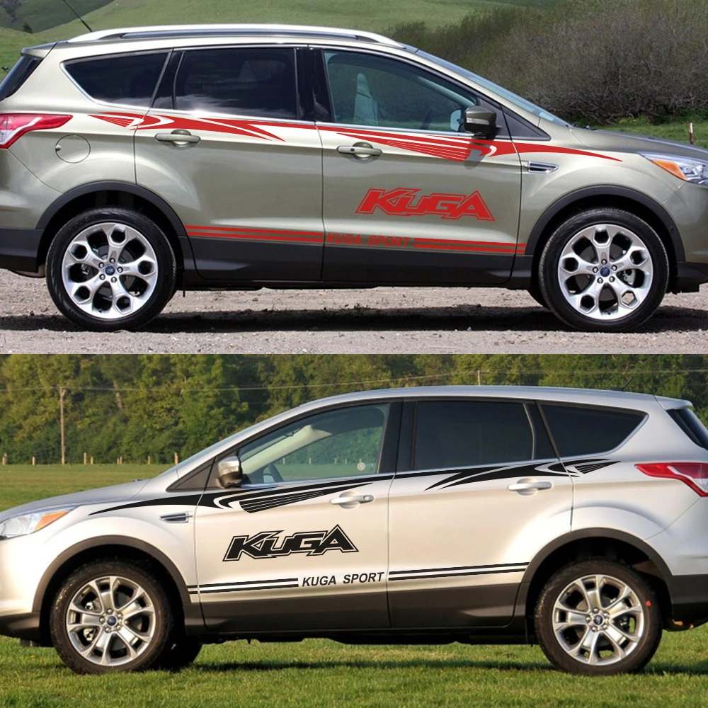 1 комплект автомобиля светоотражающие наклейки на дверь для Ford Kuga автомобильный Декор кузова графический винил водонепроницаемый ПВХ автомобильные аксессуары