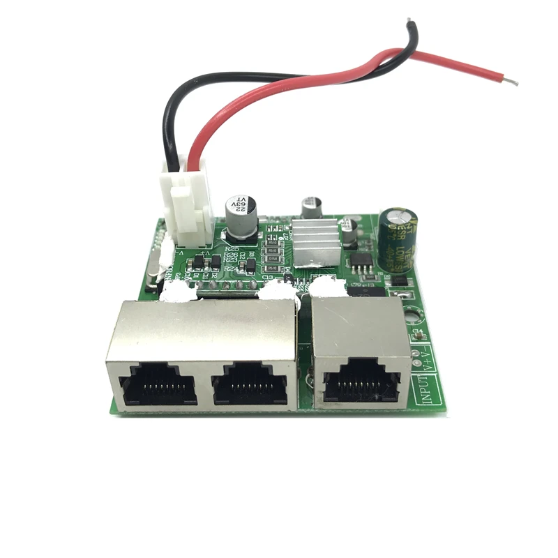 3-портовое питание по Ethernet гигабитный коммутатор модуль 48V2A 96 Вт-144 Вт 3 порта 10/100/1000 м контактный порт мини-коммутатор модуль PCBA материнская плата RJ45 POE