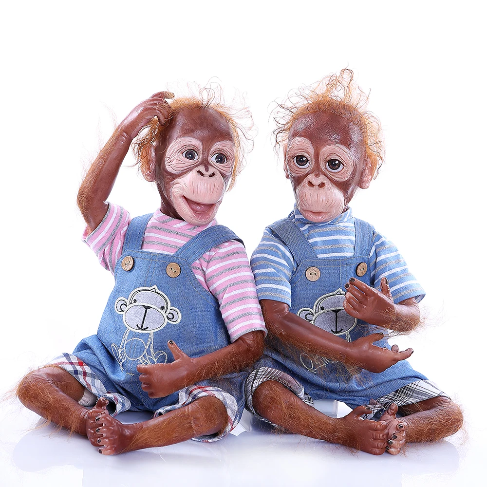 21 дюйм 52 см artist made reborn Monkey doll lifelike orangutan очень мягкий, силиконовый, гибкий Коллекционная художественная Кукла reborn