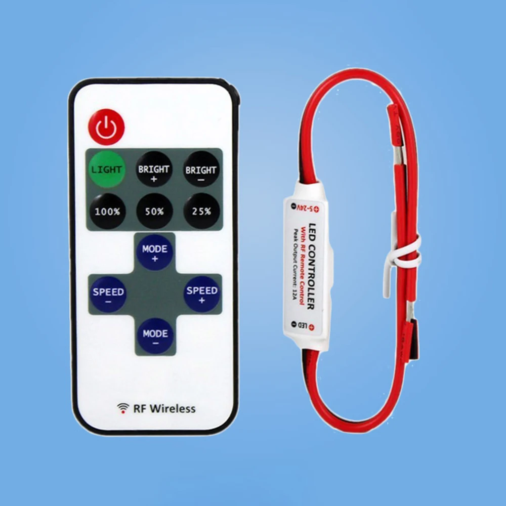 1 шт. RF11 ключ монохромный мини Диммер контроллер SMD5050/3528/5730/5630/3014 15 м расстояние