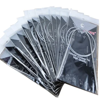 

11PCS 80CM Stainless Steel Circular Knitting Needles Crochet Hooks Weave Set In Different Size 6-16