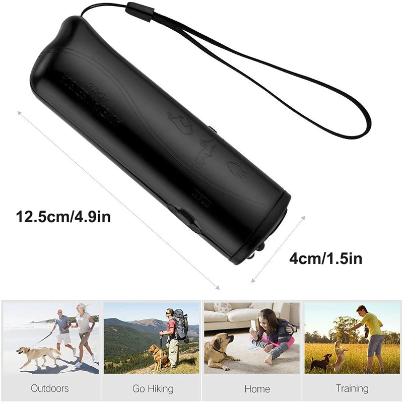 Benepaw Handheld Ultrasonic Dog Repellent Chaser LED Flashlight Safe Effective Pet Training Device Anti Barking Easy To Carry