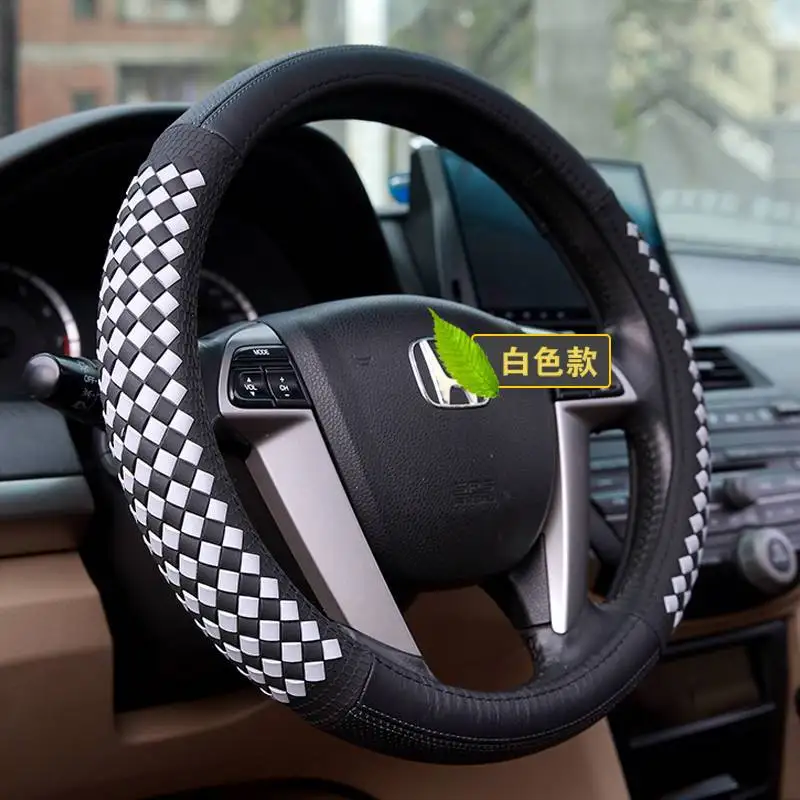 Крышка рулевого колеса автомобиля Авто салонные аксессуары для fiat 500 500l 500x albea bravo doblducato fiorino freeont - Название цвета: white