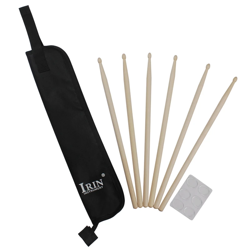Набор барабанов аксессуары 6 шт. нейлоновые барабанные палочки+ 6 шт. барабанный демпфер гелевые подушечки глушитель Mute с сумкой для переноски