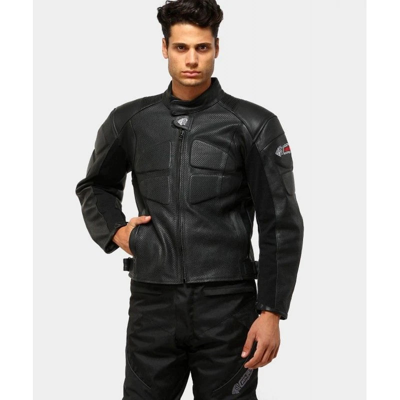 Kenrod Chaqueta de moto de piel protecciones| -