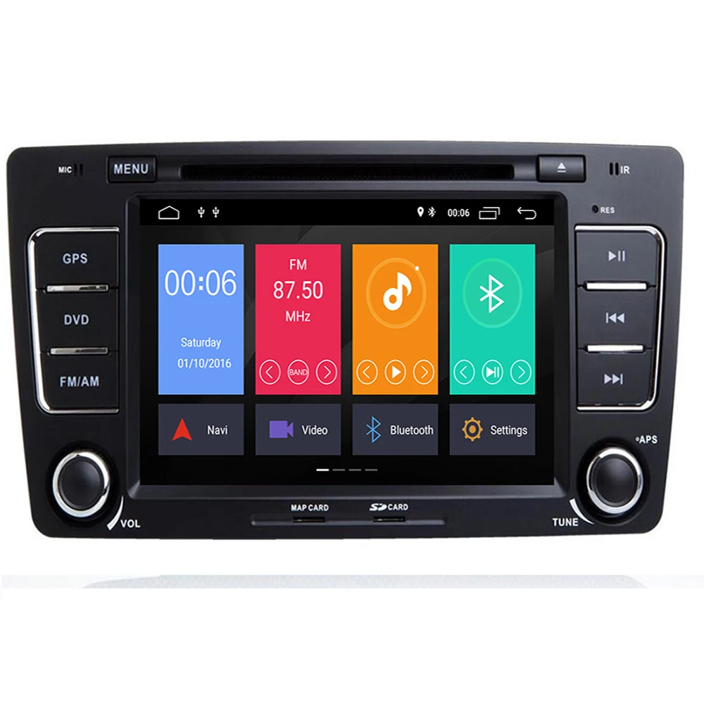 Clearance 2 din 7" Octa Core Android 9.0 Car Radio DVD GPS for Skoda Octavia 2009-2013 4GB RAM 64G ROM Bluetooth WIFI USB DVR 32GB ROM 4