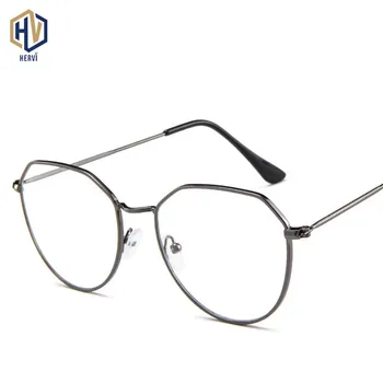 

Brand Design New Polygon Optics Glasses Frame Men Women Solid Color Metal Spectacles Frames Prescription Eyeglasses