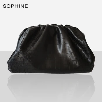 

Fashion designer women bags ALLIGATOR pouch clutch ladies handbag cloud bag cowhide leather luxury brand style