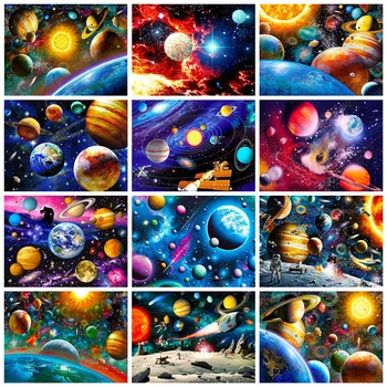 

AZQSD 5D DIY Diamond Painting Planet Diamond Embroidery Mosaic Landscape Cartoon Children's Room Decor Handmade Gift