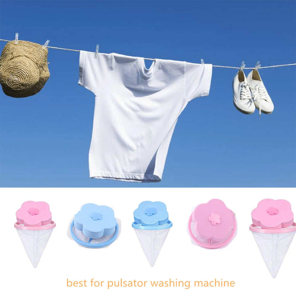 12Pcs Resuable Flower-type Household Reusable Washing Machine Lint Mesh Bag And Washing Bag Reusable Hair Remover