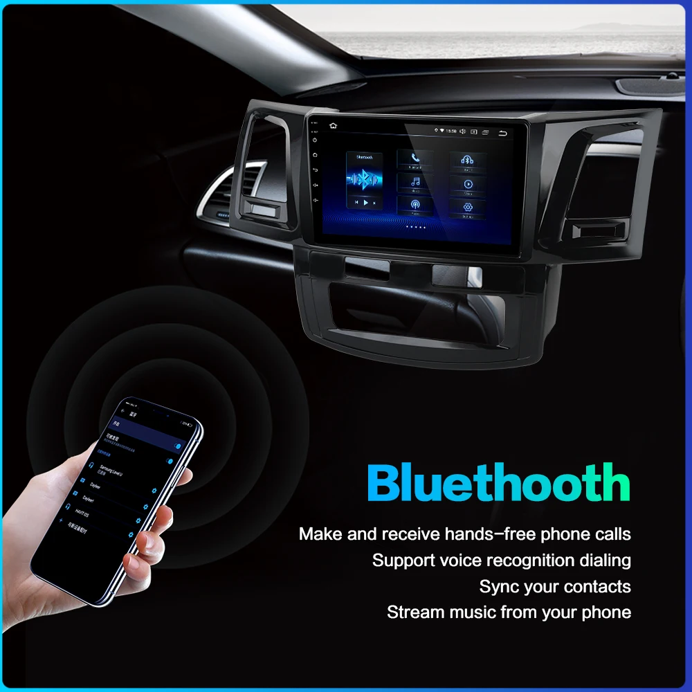 Dasaita " TDA7850 Автомагнитола 1 Din плеер Android 9,0 для Toyota Fortuner 2007- Авто AC gps навигация Bluetooth 1080P видео