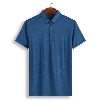 

2020t Fat Extra Large Size Middle Age Men Short Sleeve T Shirt plus Plus Fat Male Lapel Loose Half Sleeve T-shirt