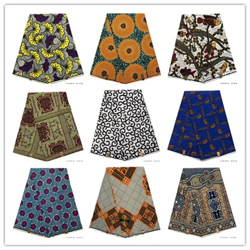 

African 100% Cotton Wax Fabric High Quality African dutch Wax Print dutch Wax For Sewing 6 yards Ankara Cotton Fabric 1003