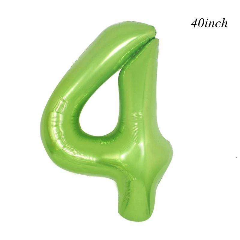 1pc 40inch number 4 1 Набор диких животных Тема джунгли вечерние милые листья с днем рождения воздушный шар баннер ребенок крещение день рождения для вечеринки в стиле сафари поставки - Цвет: 1pc 40inch number 4