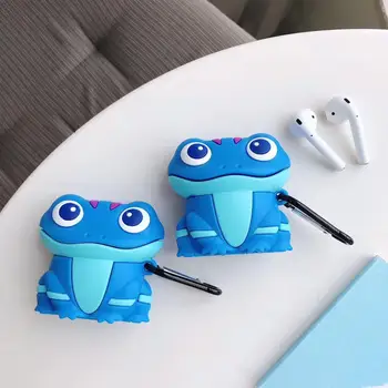 

For apple Airpods 1 2 New 3D Frog prince Blue cute Soft Silicone Case Wireless Bluetooth headset Protective Earphone cover