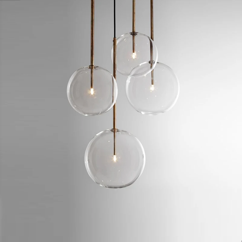 Современный из прозрачного стекла подвесная люстра в форме шара для столовой дома Кухонные светильники Подвесная лампа бар ресторан светильник-люстра